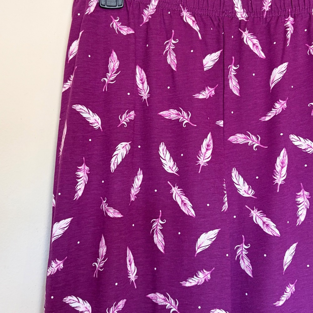 Charter Club Intimates Feathers Plum 2pc Pajama PJ Sleep Set Cozy Small NEW NWT - Picture 5 of 8